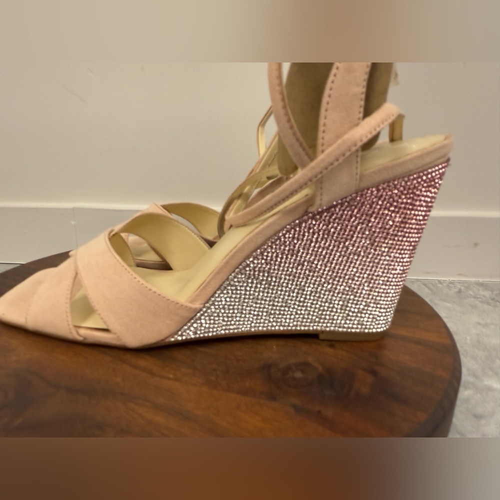 Jessica‎ Simpson Arisaz Pink Ombre Rhinestone Wedge Sandals Size 10M JS-ARISA2